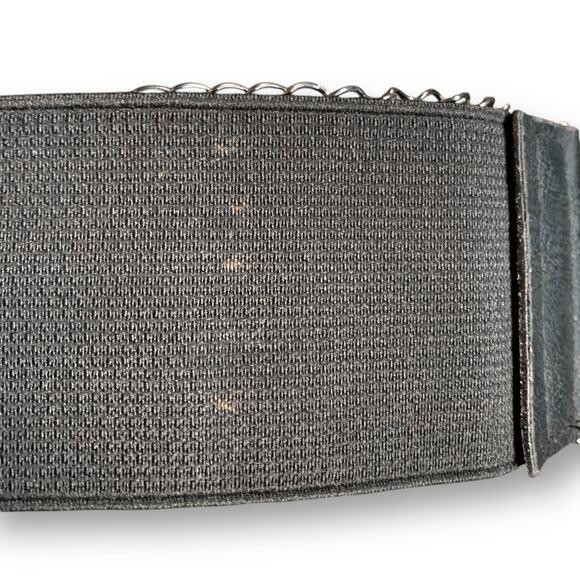 Vintage Y2K Black Leather Layered Chain Belt Festival Statement Edgy Accessory main image 9